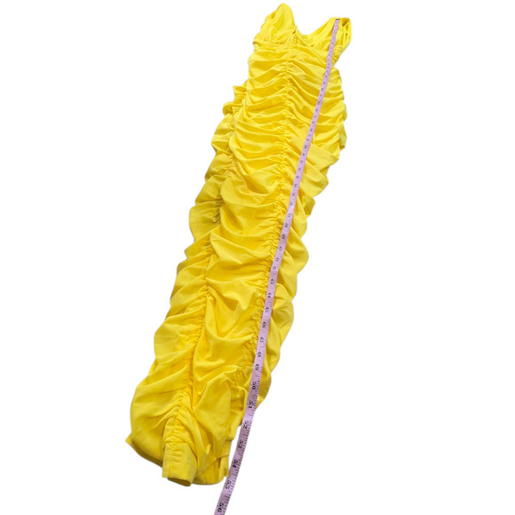 Eliya the Label Anna Dress in Yellow XS maxi gown gloves stretchy - Picture 10 of 11